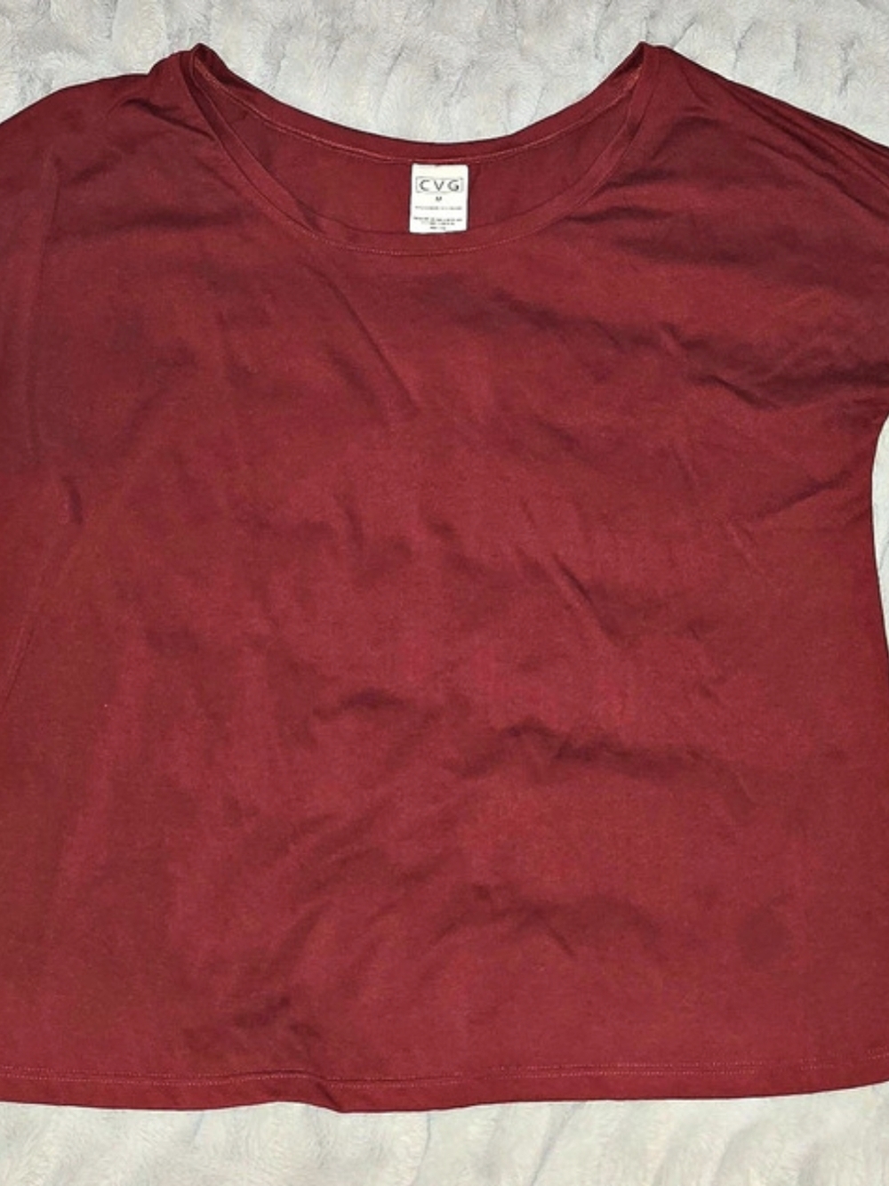 CVG Short Sleeve Slouchy Tee in Maroon Size Medium Like New